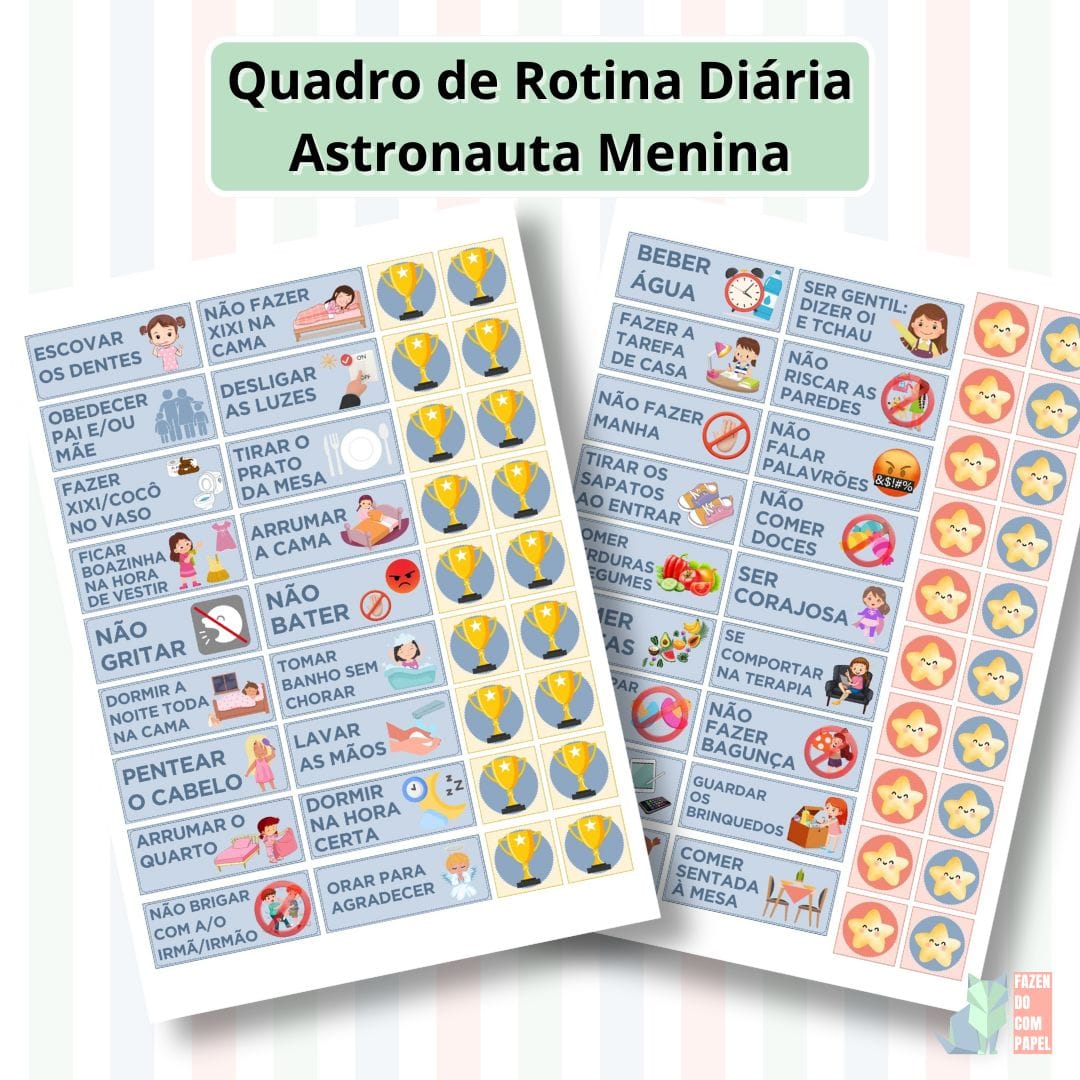 Quadro de Rotina Diária - Astronauta Menina - Imagem 4