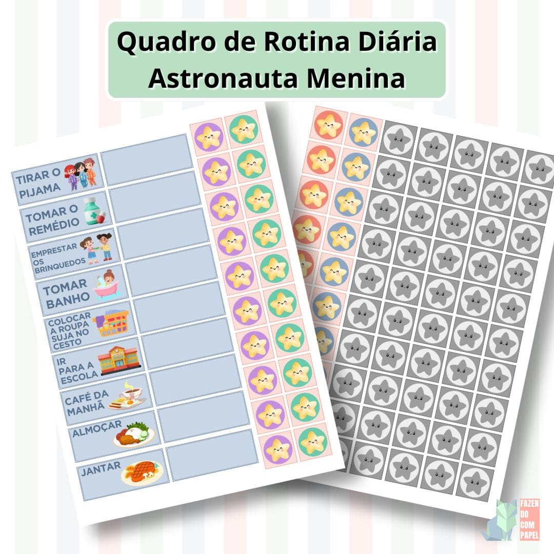 Quadro de Rotina Diária - Astronauta Menina - Imagem 5