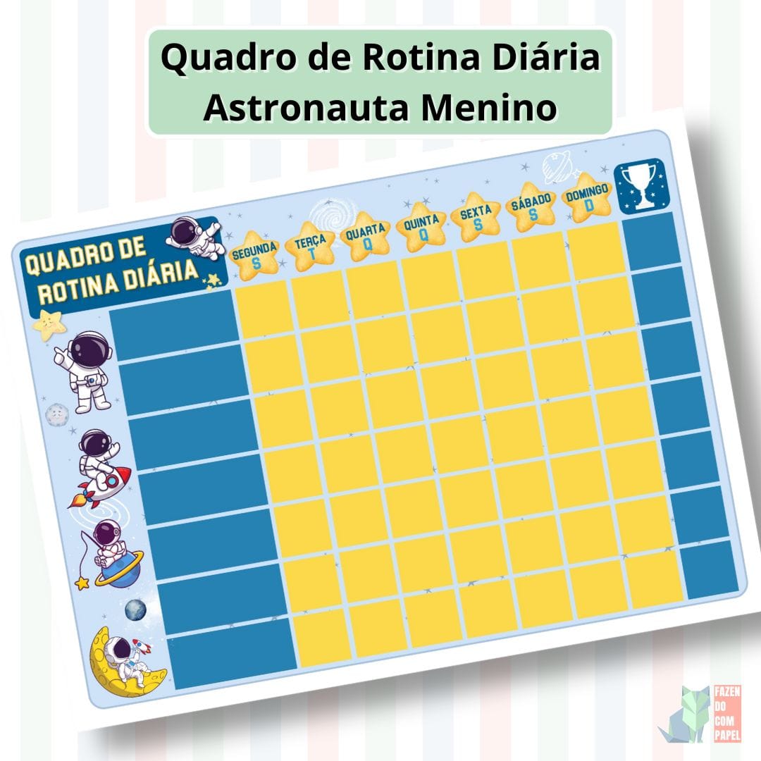 Quadro de Rotina Diária - Astronauta Menino - Imagem 3