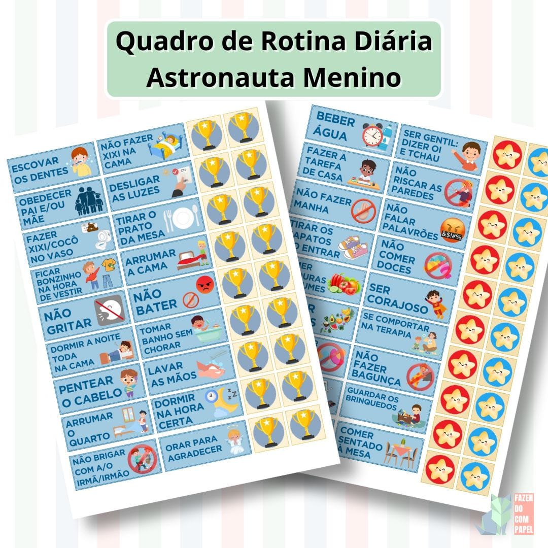 Quadro de Rotina Diária - Astronauta Menino - Imagem 4