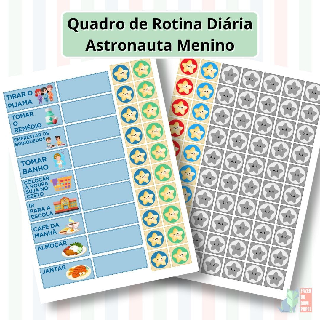 Quadro de Rotina Diária - Astronauta Menino - Imagem 5