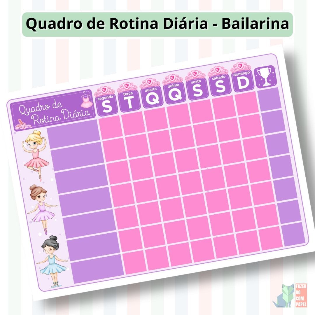 Quadro de Rotina Diária - Bailarina - Imagem 3