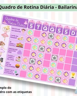 Quadro de Rotina Diária - Bailarina