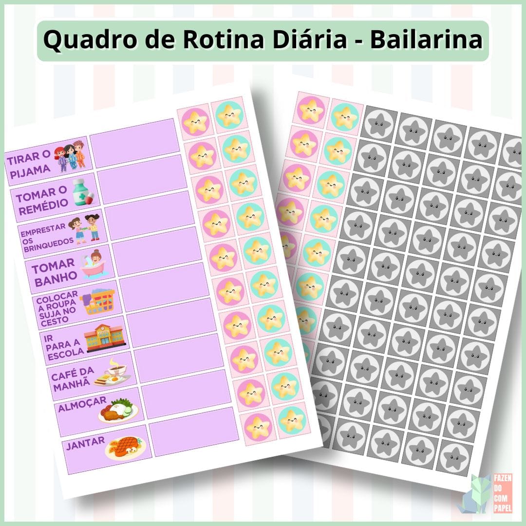Quadro de Rotina Diária - Bailarina - Imagem 5