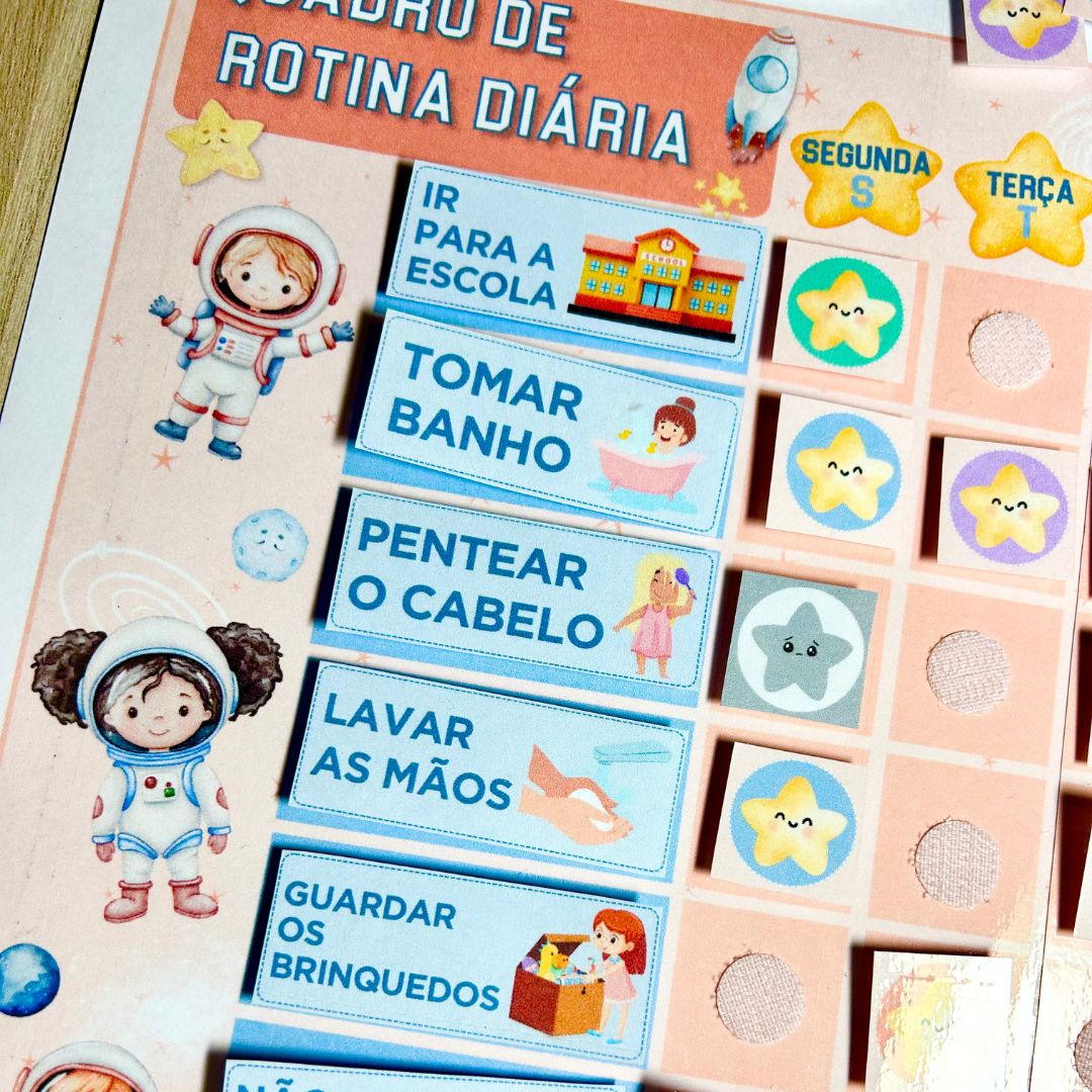 Quadro de Rotina Diária - Astronauta Menina - Imagem 7