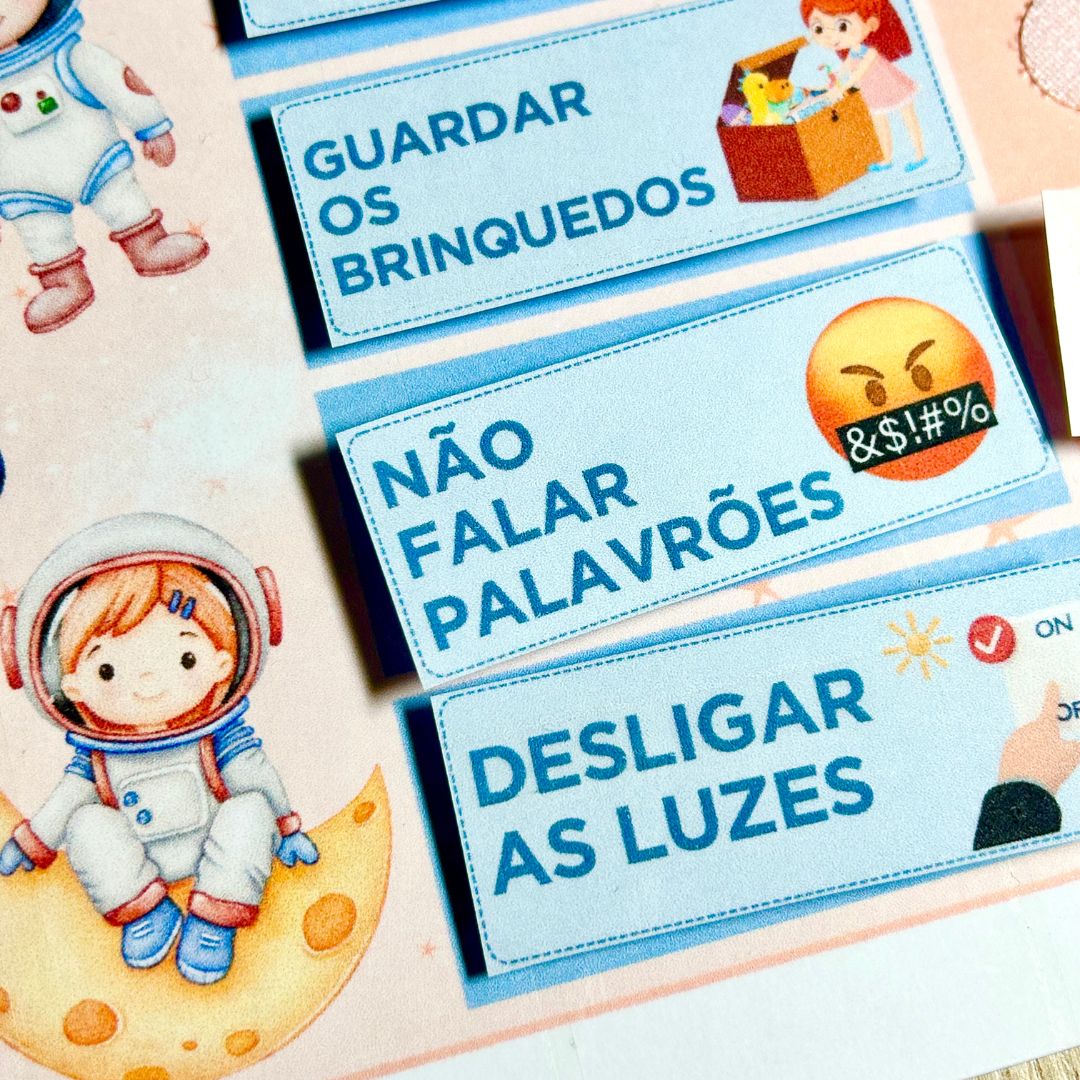 Quadro de Rotina Diária - Astronauta Menina - Imagem 10