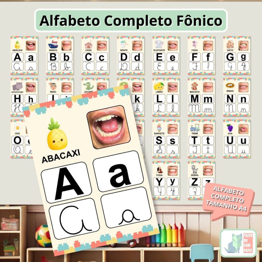 Alfabeto Completo Fônico – Fazendo com Papel