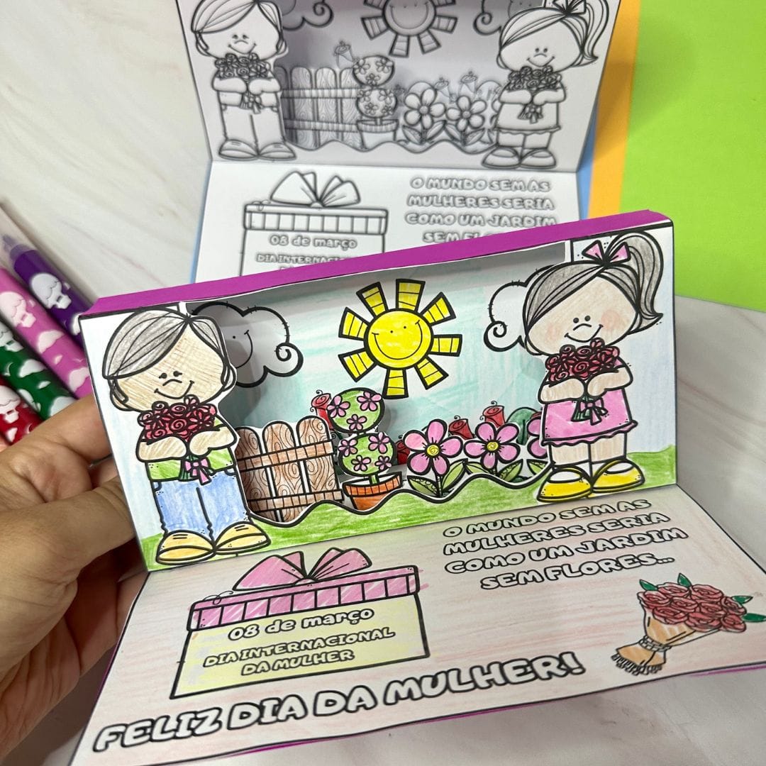 Cartão Jardim 3D Dia da Mulher - Imagem 3