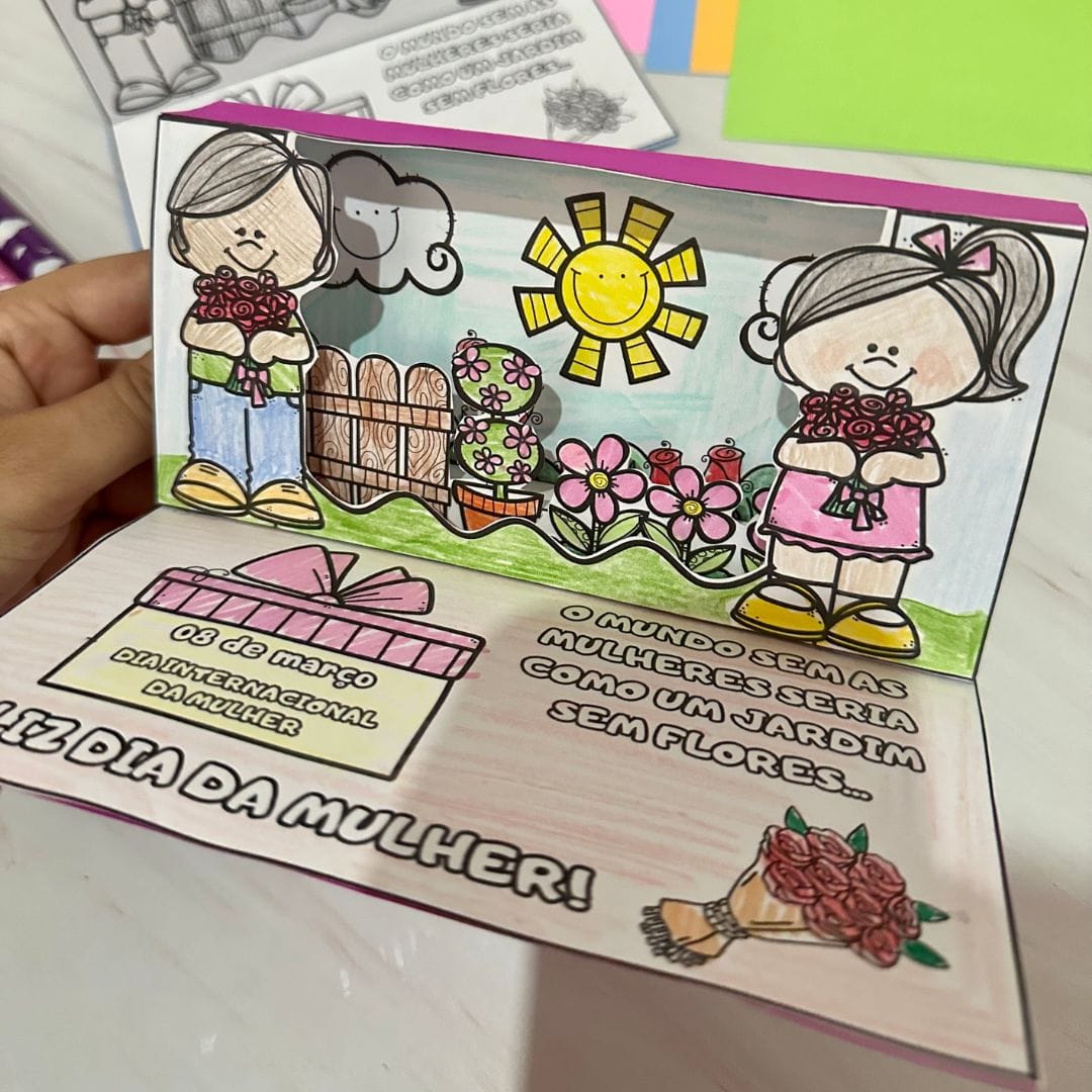 Cartão Jardim 3D Dia da Mulher - Imagem 6