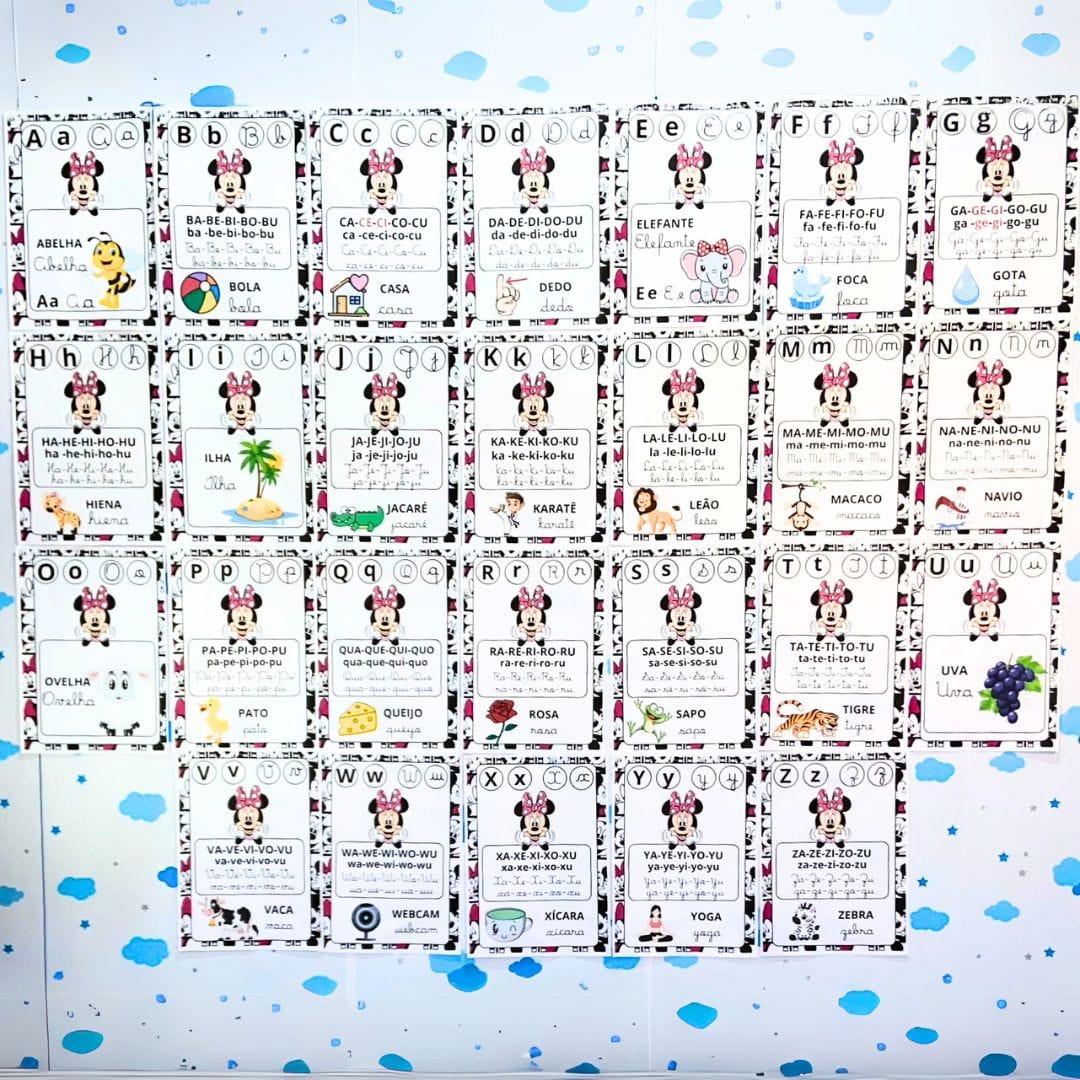 Silabário Simples de Parede Minnie