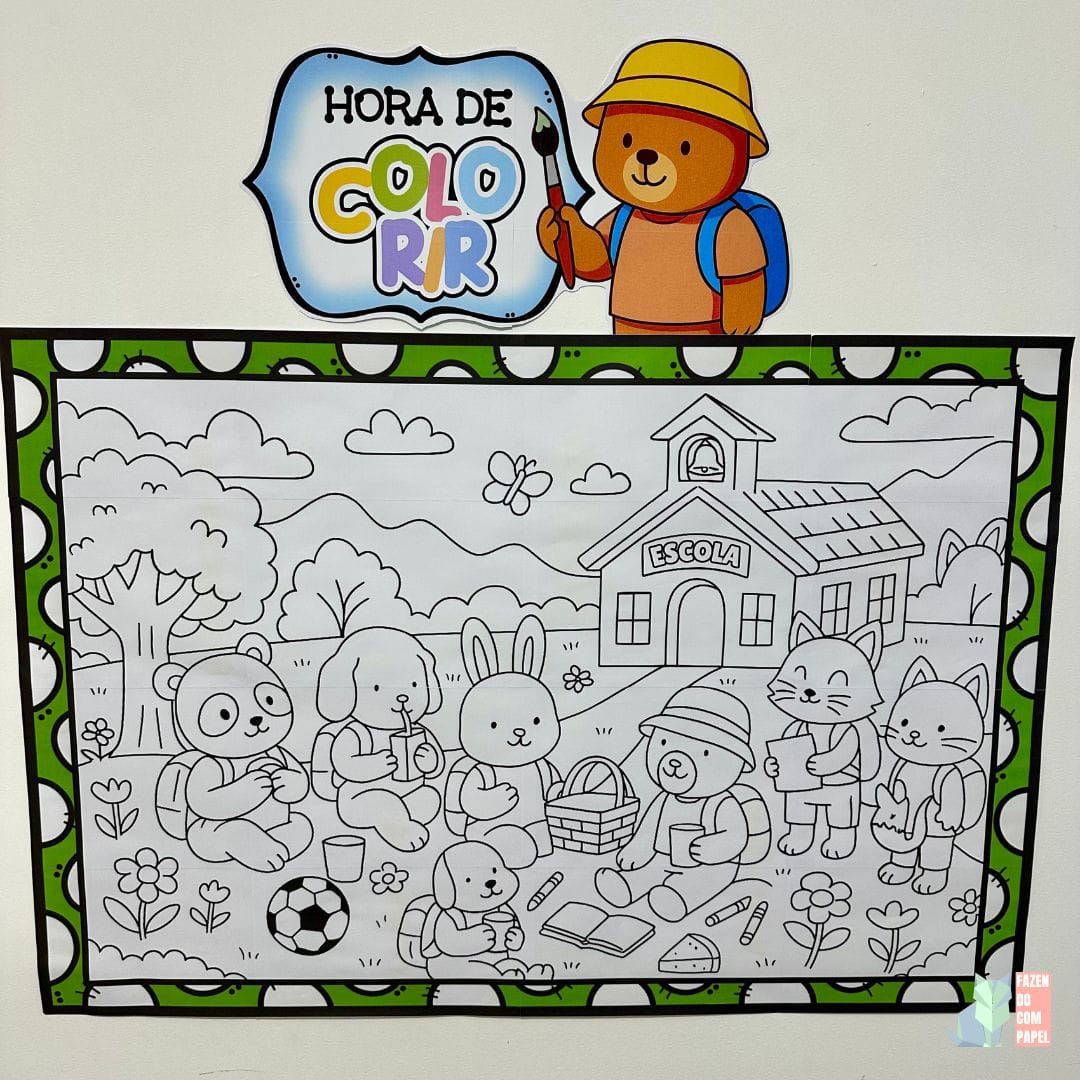 Painel para Colorir Volta às Aulas