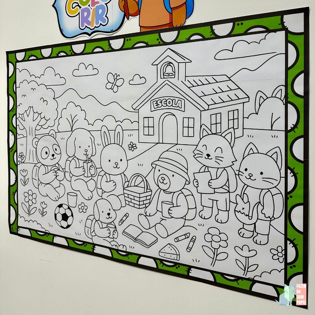 Painel para Colorir Volta às Aulas - Imagem 2