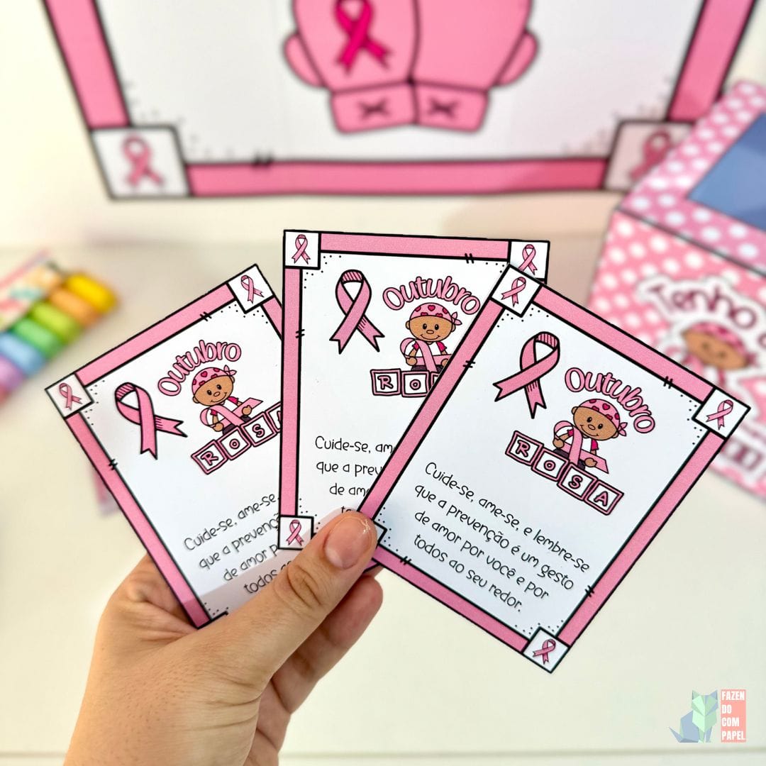 Kit Outubro Rosa - Cartaz, Caixa e Lembrancinha - Imagem 3