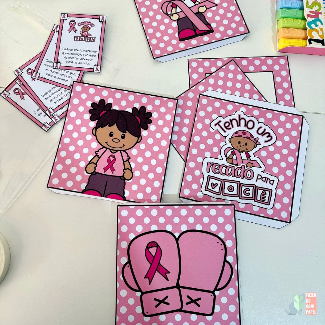 Kit Outubro Rosa - Cartaz, Caixa e Lembrancinha - Imagem 5