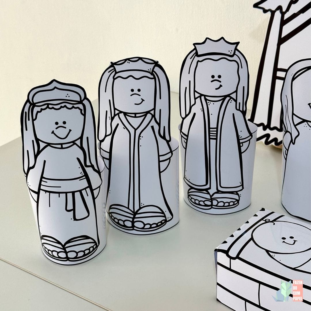 Presépio 3D para Colorir - Imagem 2