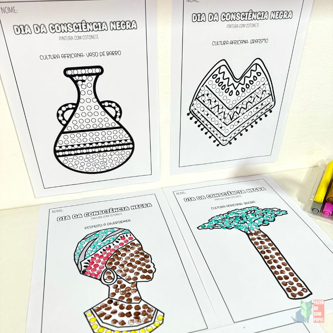 Pintura Cotonete Consciência Negra