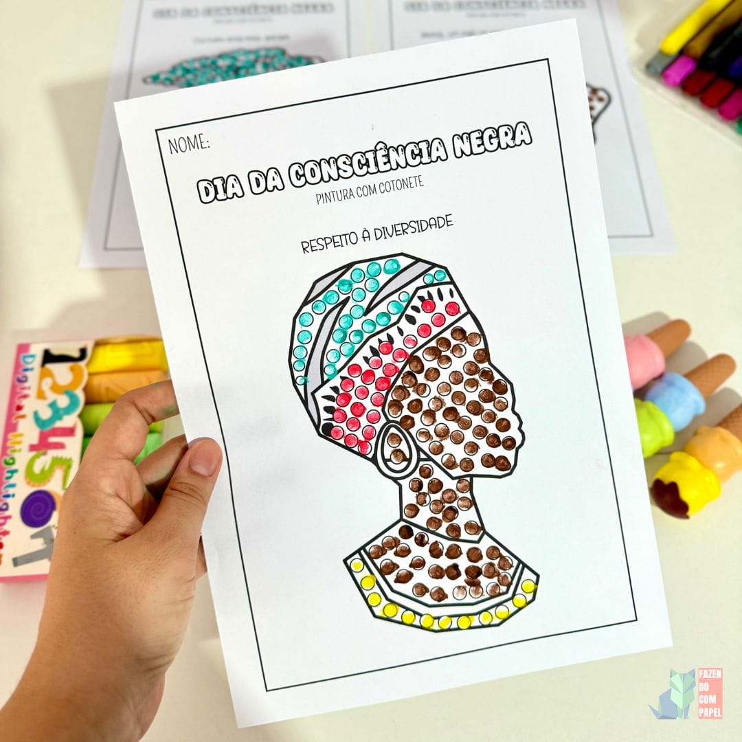 Pintura Cotonete Consciência Negra - Imagem 3