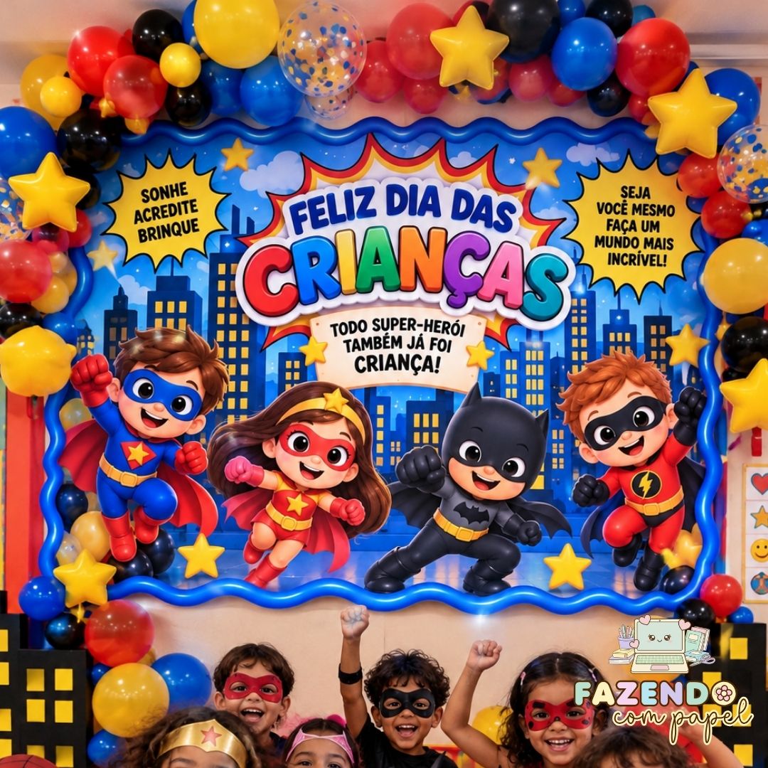 Kit com 5 Painéis Dia das Crianças - Imagem 2