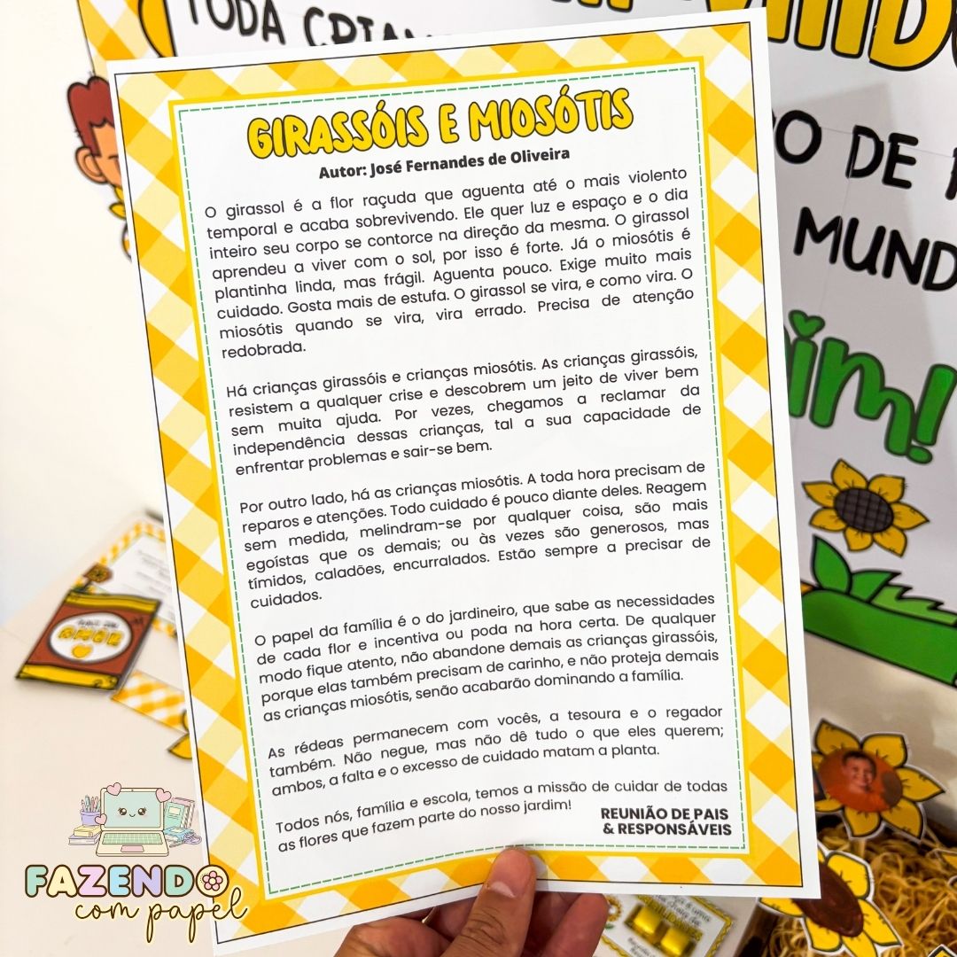 Kit Reunião de Pais - Girassol - Imagem 9